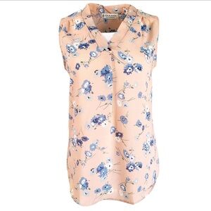 Jon & Anna Blush Pink Floral Sleeveless  V Neck Blouse  Top Size 1X